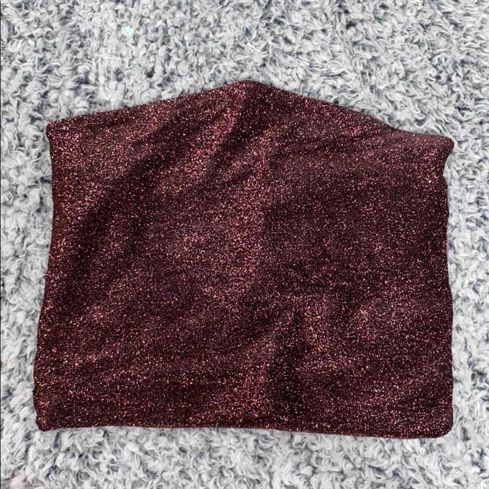 Red/pink sparkly tube top